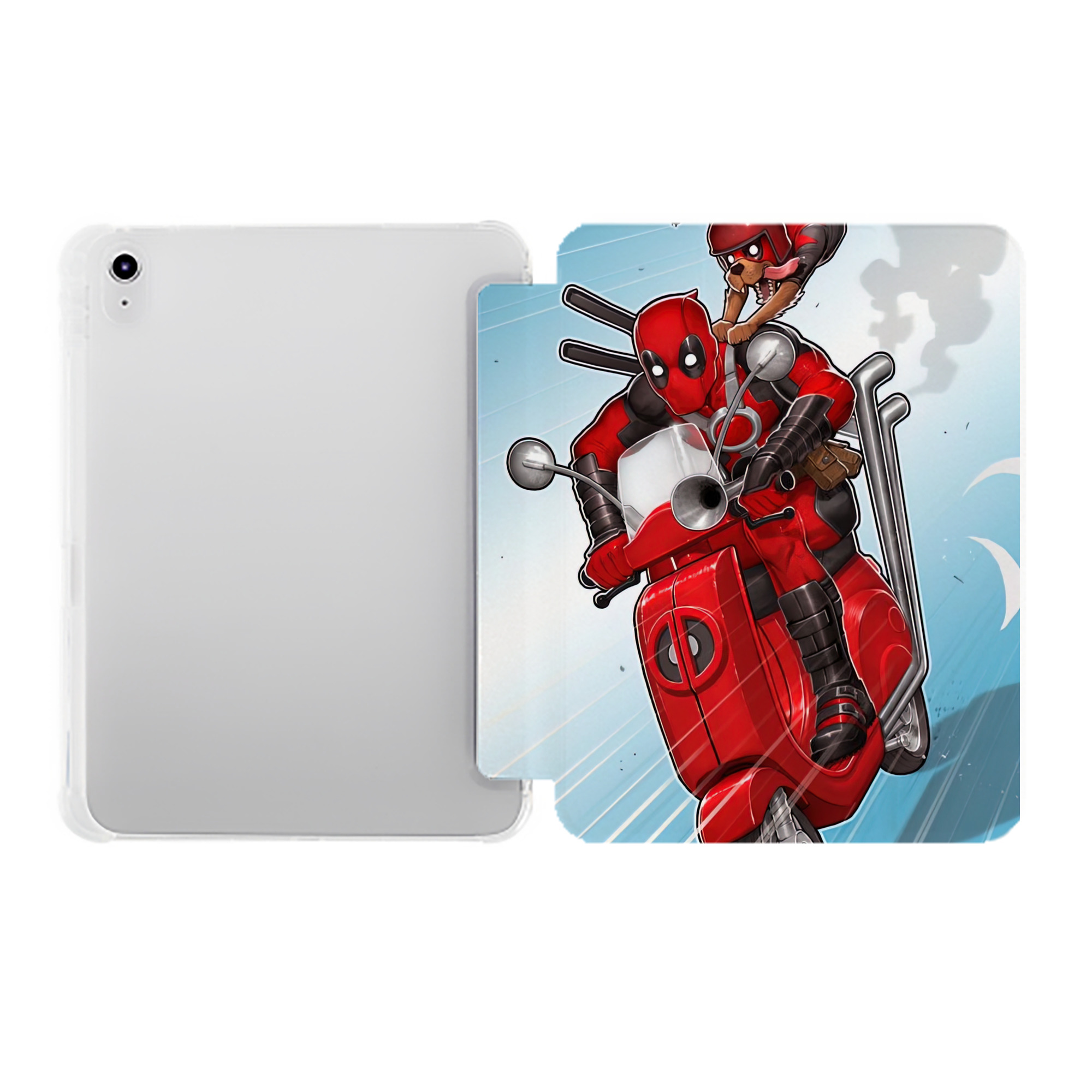 （画像用） Deadpool デッドプール IPad ケース ペン収納付き 三つ折りスタンド PUレザー×シリコン 対応機種9.5/10.5/10.9インチ